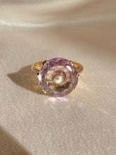 Load image into Gallery viewer, Vintage 9k Amethyst Pearl Target Ring