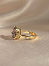 Load image into Gallery viewer, Vintage 9k Amethyst Pearl Target Ring