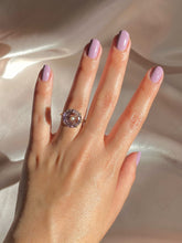 Load image into Gallery viewer, Vintage 9k Amethyst Pearl Target Ring