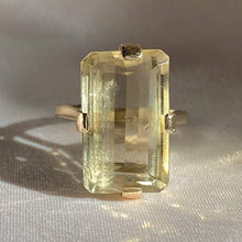 Load image into Gallery viewer, Vintage 9k Pale Citrine Cocktail Ring 1984