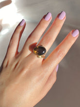 Load image into Gallery viewer, Vintage 9k Avant Garde Smokey Quartz Cocktail Ring