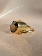 Load image into Gallery viewer, Vintage 9k Avant Garde Smokey Quartz Cocktail Ring