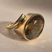 Load image into Gallery viewer, Vintage 9k Avant Garde Smokey Quartz Cocktail Ring