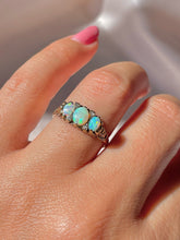 Load image into Gallery viewer, Vintage 9k Opal Diamond Cabochon Boat Ring 1987