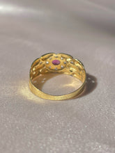 Load image into Gallery viewer, Vintage 18k Ruby Halo Chain Ring