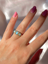 Load image into Gallery viewer, Antique 18k Opal Diamond Cabochon Boat Ring