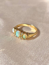 Load image into Gallery viewer, Antique 18k Opal Diamond Cabochon Boat Ring
