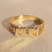 Load image into Gallery viewer, Vintage 9k Mom MUM Ring