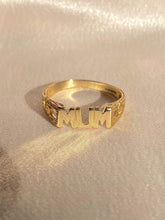 Load image into Gallery viewer, Vintage 9k Mom MUM Ring