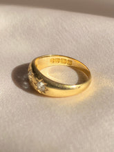 Load image into Gallery viewer, Antique 18k Diamond Trilogy Gypsy Ring 1901