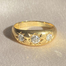 Load image into Gallery viewer, Antique 18k Diamond Trilogy Gypsy Ring 1901