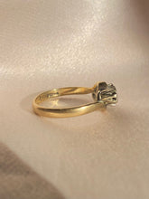 Load image into Gallery viewer, Vintage 9k Sapphire Diamond Swirl Ring 1977