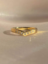 Load image into Gallery viewer, Vintage 9k Gold Diamond Chevron Ring