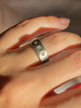 Load image into Gallery viewer, Vintage 9k White Gold Diamond Square Gypsy Ring