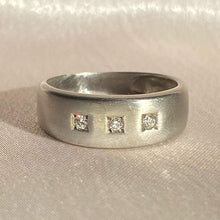 Load image into Gallery viewer, Vintage 9k White Gold Diamond Square Gypsy Ring