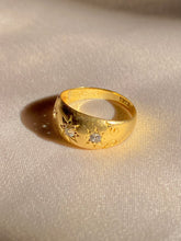 Load image into Gallery viewer, Antique 18k Diamond Trilogy Filigree Gypsy Ring