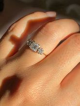 Load image into Gallery viewer, Vintage 18k Diamond Princess Cut Trilogy Ring 1981