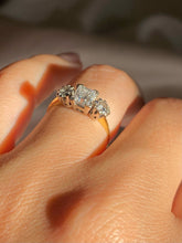 Load image into Gallery viewer, Vintage 18k Diamond Princess Cut Trilogy Ring 1981