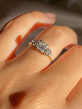 Load image into Gallery viewer, Vintage 18k Diamond Princess Cut Trilogy Ring 1981