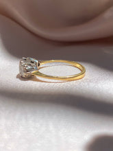 Load image into Gallery viewer, Vintage 18k Diamond Princess Cut Trilogy Ring 1981