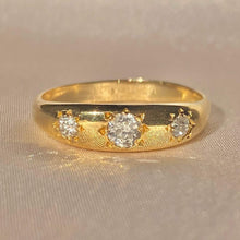 Load image into Gallery viewer, Antique 18k Diamond Skinny Trilogy Gypsy Ring