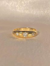 Load image into Gallery viewer, Antique 18k Diamond Skinny Trilogy Gypsy Ring