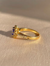 Load image into Gallery viewer, Vintage 14k Tanzanite Diamond Flower Engagement Ring