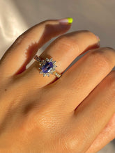 Load image into Gallery viewer, Vintage 14k Tanzanite Diamond Flower Engagement Ring