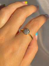 Load image into Gallery viewer, Vintage 18k Diamond Bezel Flower Cluster Ring