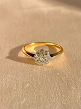 Load image into Gallery viewer, Vintage 18k Diamond Bezel Flower Cluster Ring