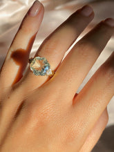 Load image into Gallery viewer, Vintage 10k Green Amethyst Diamond Floral Ring