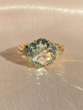 Load image into Gallery viewer, Vintage 10k Green Amethyst Diamond Floral Ring