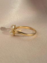 Load image into Gallery viewer, Vintage 9k Pearl Duo Ring 1981