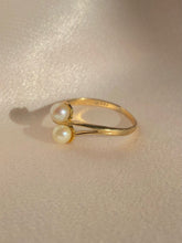 Load image into Gallery viewer, Vintage 9k Pearl Duo Ring 1981
