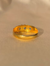 Load image into Gallery viewer, Antique 18k Sapphire Diamond Scallop Gypsy Ring 1900