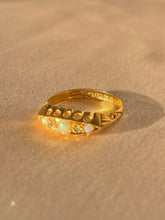 Load image into Gallery viewer, Antique 18k Opal Diamond Boat Ring 1912