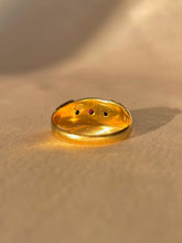 Load image into Gallery viewer, Antique 18k Diamond Ruby Trilogy Starburst Gypsy Ring 1902