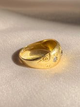 Load image into Gallery viewer, Antique 18k Diamond Trilogy Filigree Gypsy Ring