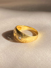 Load image into Gallery viewer, Antique 18k Diamond Trilogy Filigree Gypsy Ring