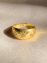 Load image into Gallery viewer, Antique 18k Diamond Trilogy Filigree Gypsy Ring
