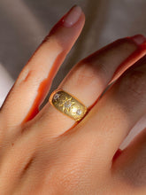 Load image into Gallery viewer, Antique 18k Diamond Trilogy Filigree Gypsy Ring