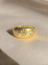 Load image into Gallery viewer, Antique 18k Diamond Trilogy Filigree Gypsy Ring