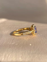 Load image into Gallery viewer, Vintage 14k Tanzanite Diamond Flower Engagement Ring