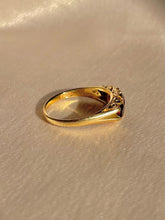 Load image into Gallery viewer, Vintage 9k Garnet Diamond Boat Ring 1963