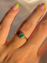 Load image into Gallery viewer, Vintage 9k Emerald Bezel Solitaire Ring