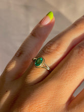 Load image into Gallery viewer, Vintage 9k Emerald Bezel Solitaire Ring