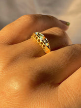 Load image into Gallery viewer, Antique 18k Opal Diamond Boat Ring 1912