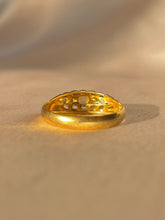 Load image into Gallery viewer, Antique 18k Opal Diamond Boat Ring 1912