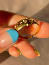 Load image into Gallery viewer, Antique 18k Diamond Ruby Trilogy Starburst Gypsy Ring 1902