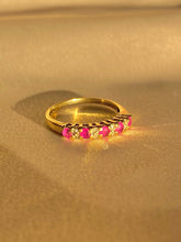 Load image into Gallery viewer, Vintage 9k Ruby Diamond Half Eternity Ring 1993